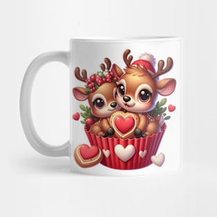 Valentine Deer Couple In A Cupcake Mug